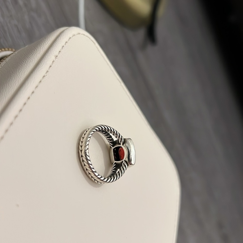 COPY - David Yurman Petite Albion ® Ring Sterling Silver w/ Garnet + Diamonds - Picture 6 of 14